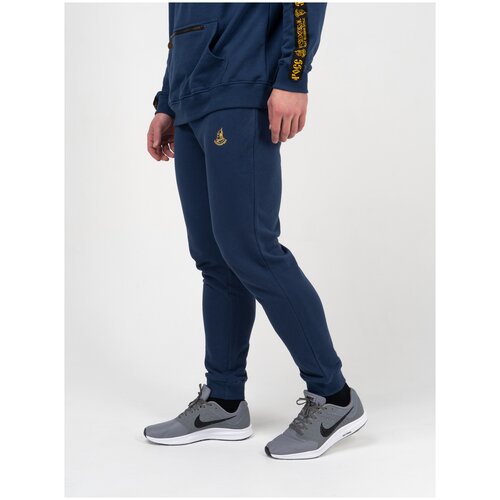 Спортивные штаны Великоросс цвета синего денима с манжетами, без лампасов (6XL/62)