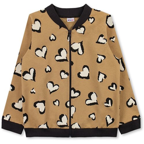 фото Толстовка для девочки - коричневый - сердечки , размер 104-110 юлала