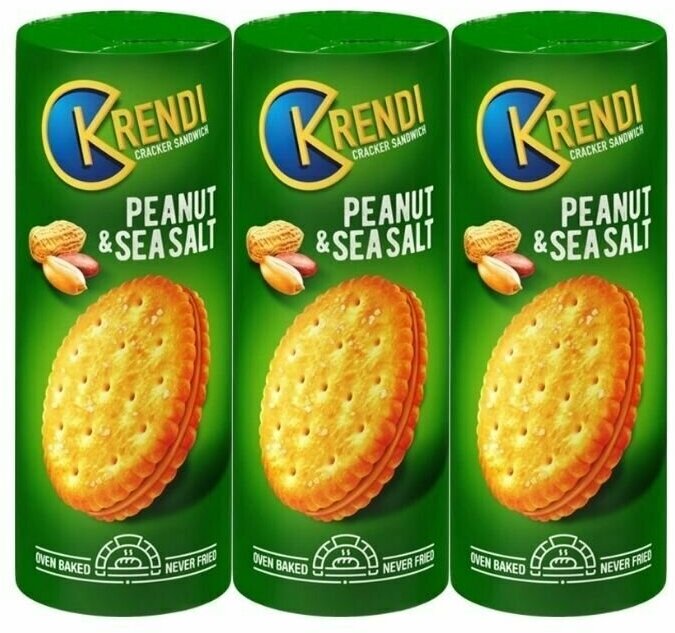 Krendi, крекер-сэндвич Peanut&sea salt, 170 г