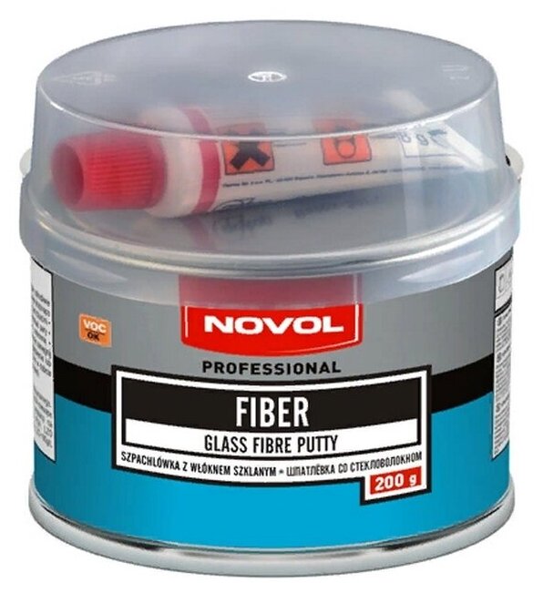 Шпатлевка NOVOL FIBER, со стекловолокном, 0,20 кг