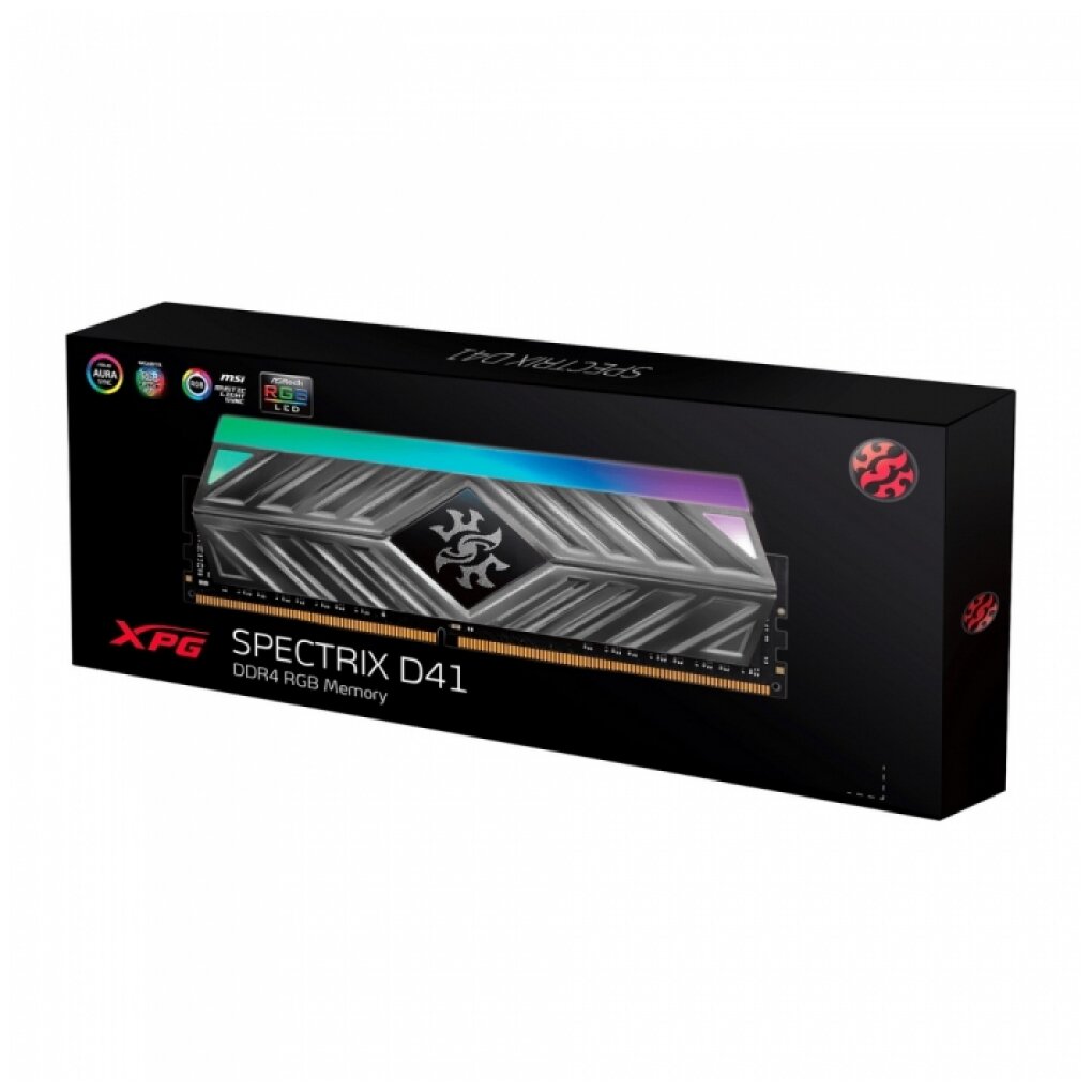 Оперативная память Adata DDR4 8GB 3200MHz pc-25600 XPG SPECTRIX D41 RGB (AX4U32008G16A-ST41)