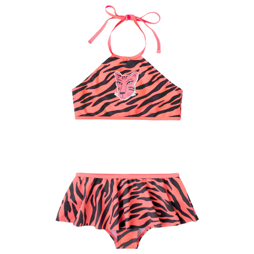 фото Купальник для девочки (слитный), цвет коралловый, рост 134-140 см crockid