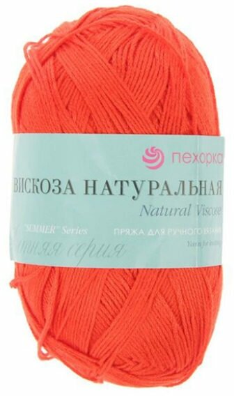 Пряжа Пехорка Вискоза натуральная красный (006), 100%вискоза, 400м, 100г, 1шт