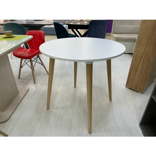 Круглый стол кухонный, журнальный белый диаметр 80