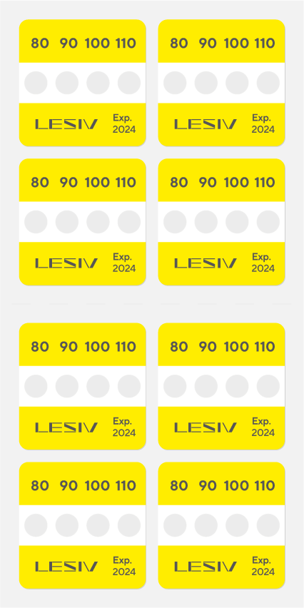 Термоиндикатор Lesiv L-Mark 4T - 80-90-100-110°C цвет - желтый 8 шт.