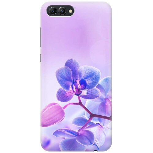 фото Cиликоновый чехол на honor v10 / хонор в10 с принтом "лиловые орхидеи" gosso