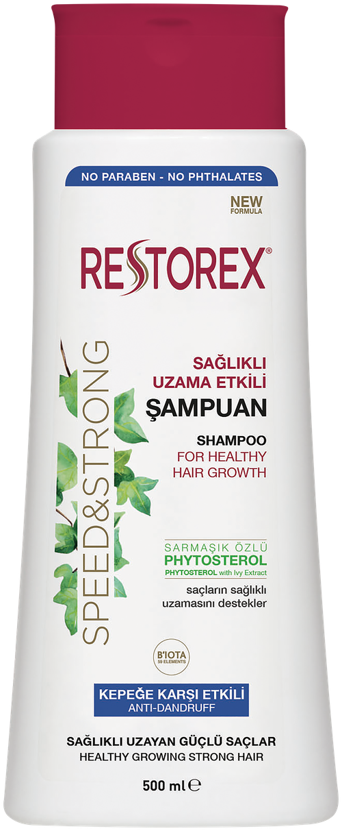 Restorex Шампунь для роста здоровых волос, для всех типов волос, с фитостеролом, 500 мл