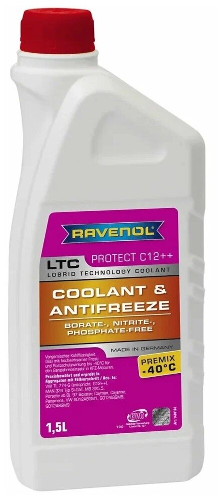 Антифриз RAVENOL LTC - Protect C12++ Premix -40°C