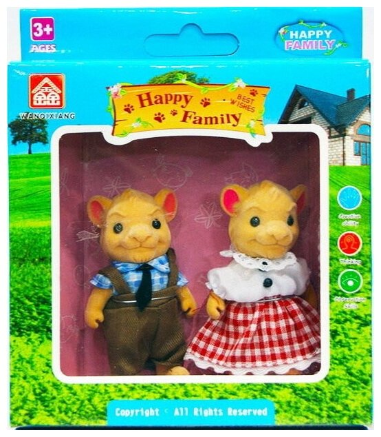 Фигурки Happy Family "Семья", Львы, в коробке, 2 шт