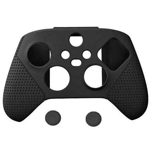 фото Силиконовый чехол для геймпада xbox series x/s wireless controller + 2 накладки на стики, чёрныt, dobe (tyx-0626)