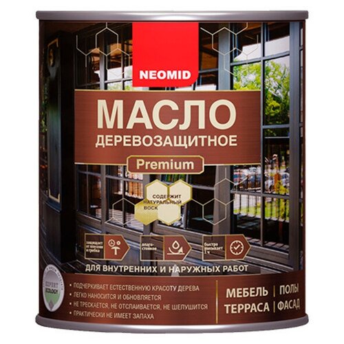 Масло для дерева NEOMID Premium 2л белое, арт.4650070648266 масло для дерева neomid premium 0 75л серый жемчуг арт 4650070641335