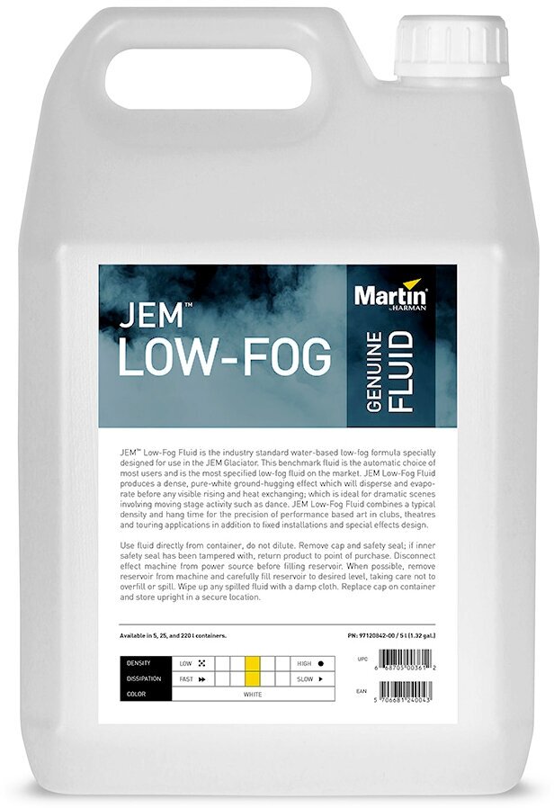 Martin JEM Low-Fog Fluid Жидкость для генераторов тяжелого дыма (на водной основе), 5л