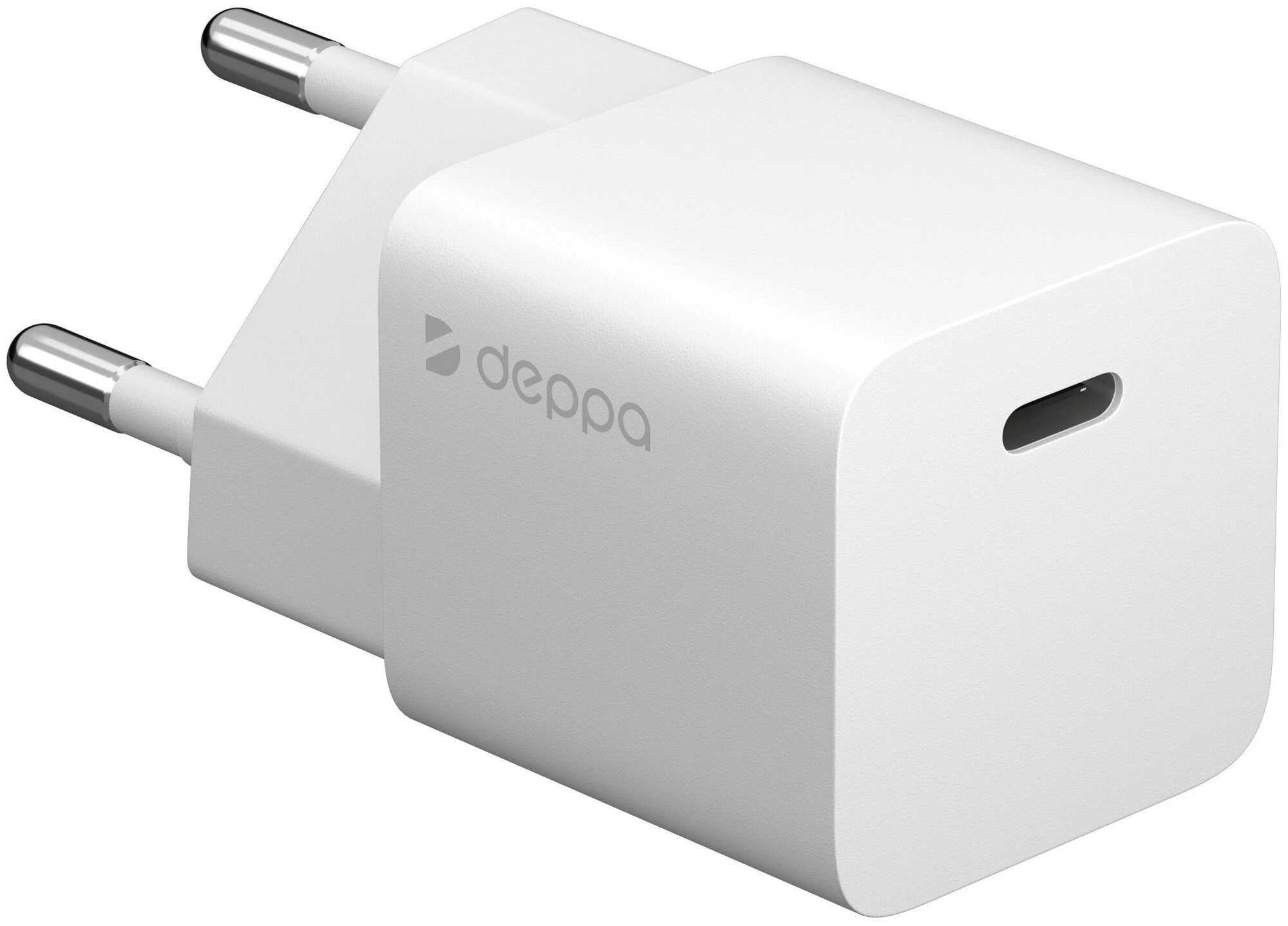 Сетевое зарядное устройство Deppa New USB-C, Power Delivery, GaN, 20Вт белый 11400 - фото №1