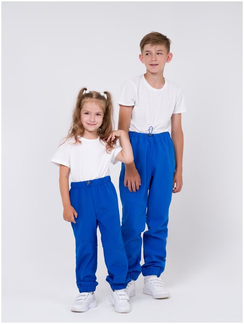 Школьные брюки джоггеры Sherysheff, размер 98, синий