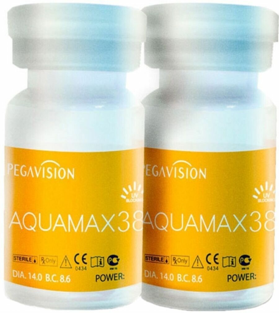 Контактные линзы Pegavision Aquamax 38, 2 шт, R 8,6, D -4,5