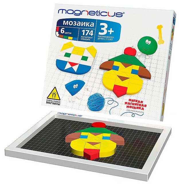 Magneticus Магнитная мозаика с игровым полем, 174 элемента MM-174