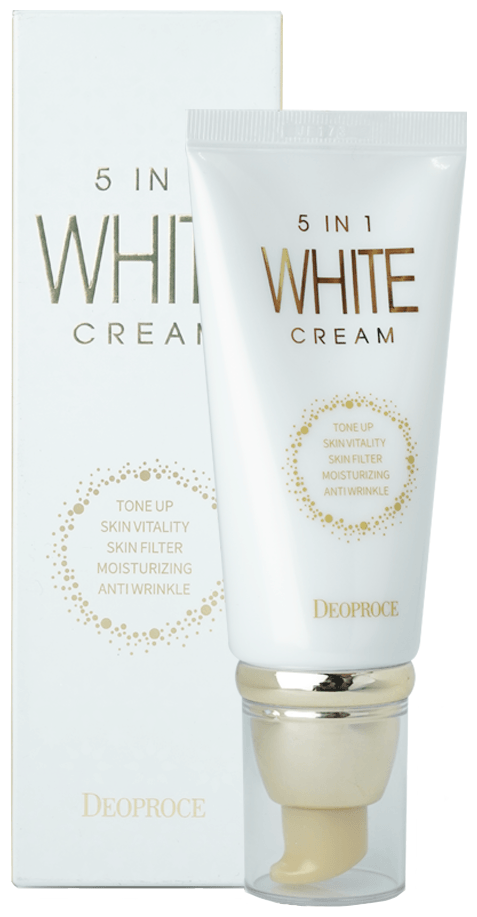 Deoproce 5 In 1 White Cream Многофункциональный отбеливающий крем для лица, 50 мл