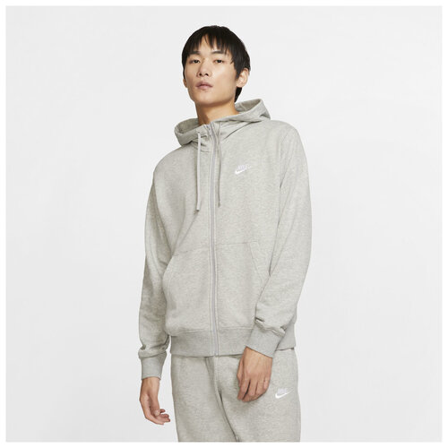 фото Толстовка спортивная nike nsw club fz ft hoodie, размер s, , gray