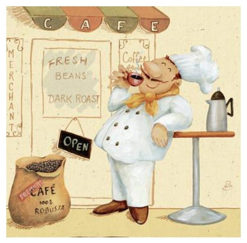 Картина повар на кухне