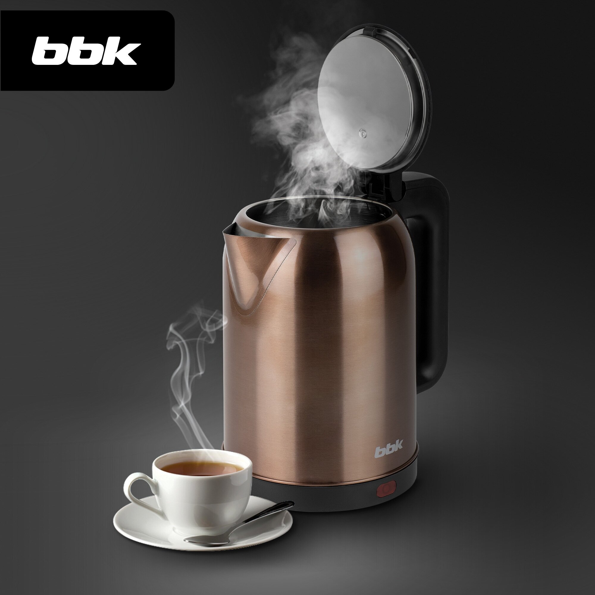 Чайник электрический BBK EK1809S медный/черный, объем 1.8 л, мощность 1800-2000 Вт