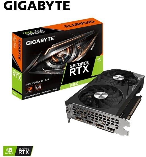 Видеокарта Gigabyte GeForce RTX 3060 WINDFORCE OC 2.0 12G