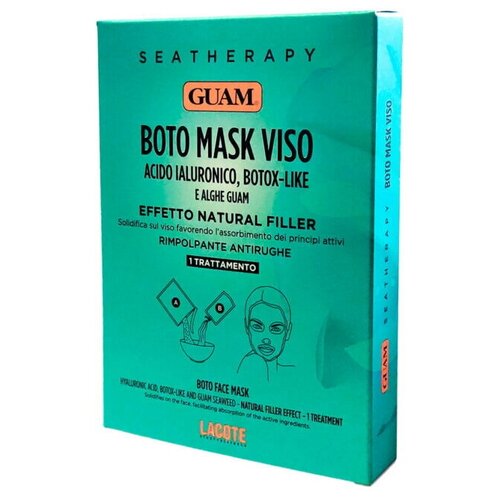 Guam Seatherapy маска для лица с гиалуроновой кислотой и водорослями Ботокс эффект, 20 г, 50 мл