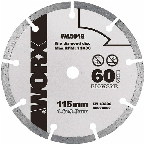 Пильный диск алмазный WORX WA5048 пильный диск worx wa5048 115х1 6х9 5 мм алмазный
