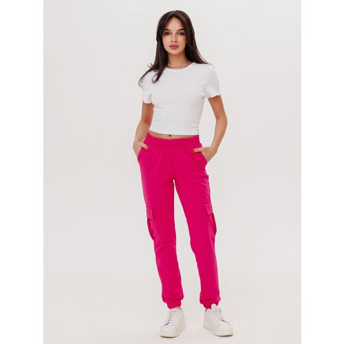 фото Брюки карго modellini, размер 48, фуксия, розовый