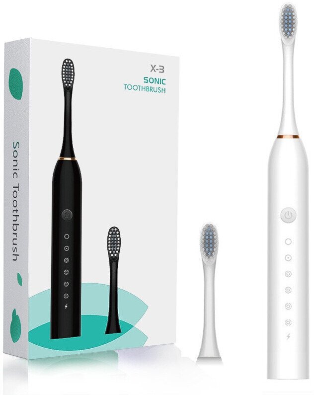 Электрическая зубная щетка ультразвуковая X-3 SONIC Toothbrush Smarter, белый