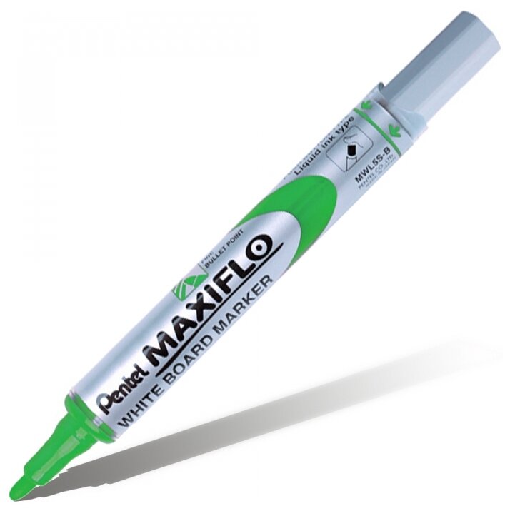 Маркер для досок с жидкими чернилами и кнопкой подкачки чернил Pentel "Maxiflo" 4 мм, желтый - фото №3