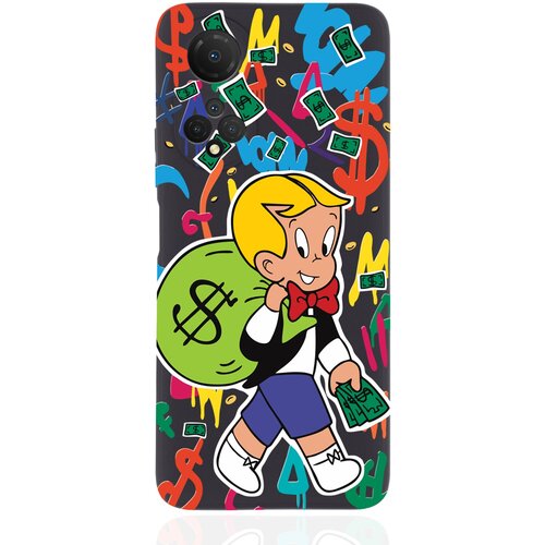 Черный силиконовый чехол MustHaveCase для Honor X7 Monopoly Richie Rich/ Монополи Богатенький Риччи чехол для смартфона honor x7b черный силиконовый monopoly richie rich монополи богатенький риччи