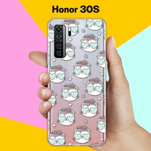 Силиконовый чехол Узор из котов на Honor 30s силиконовый чехол узор из цветов на honor 30s