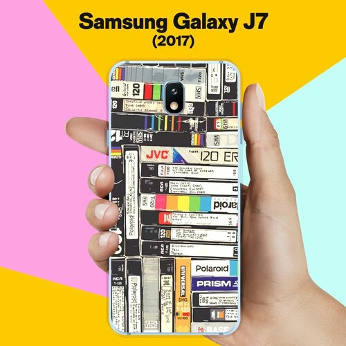 жидкий чехол с блестками розовые фламинго фон на samsung galaxy j7 2017 самсунг галакси джей 7 2017 Силиконовый чехол на Samsung Galaxy J7 (2017) Кассеты / для Самсунг Галакси Джей 7 2017