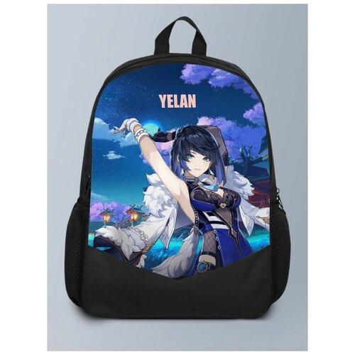 фото Черный рюкзак с принтом игры геншин genshin impact, y elan, елань фэнтази, рпг - 10 brutbag