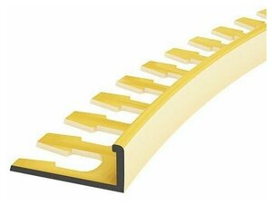 Гибкий алюминиевый L-образный профиль для плитки 10 мм золотой матовый, длина 2,7 м