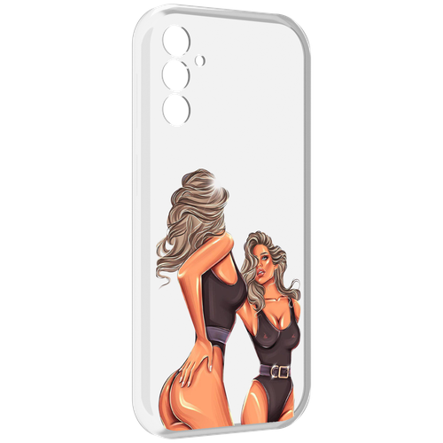 Чехол MyPads девушка-в-купальнике-черном женский для Samsung Galaxy M13 задняя-панель-накладка-бампер