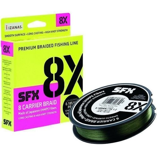 Леска плетеная SFX 8X зеленая 135 м 0.37 мм 40.3 кг PE 5 SFX8B370GR150Y