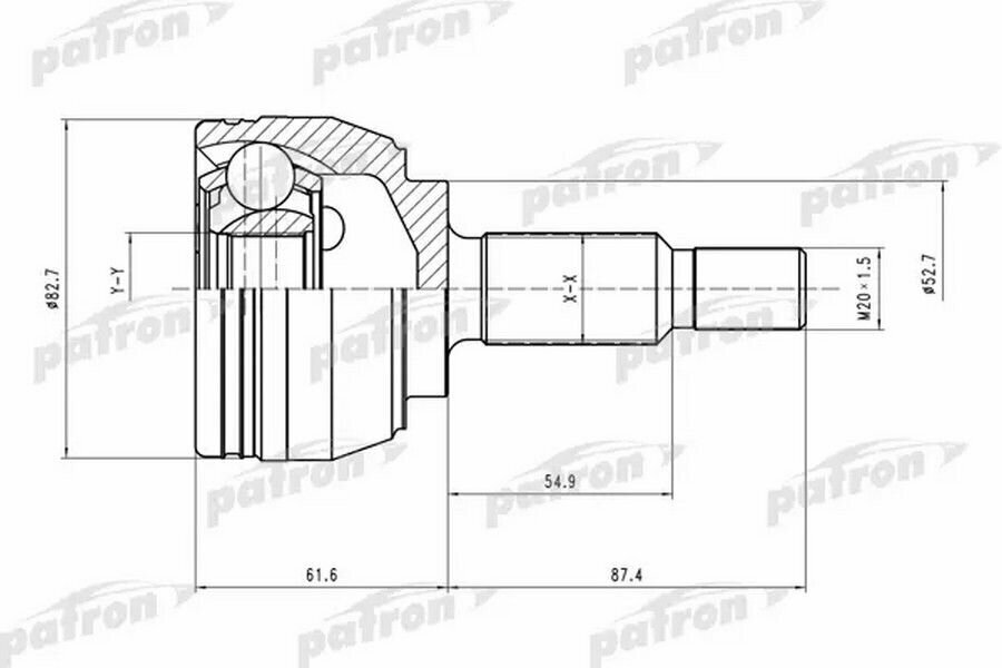 ШРУС внешний (колеса) Patron pcv1519 для Renault GRAND SCENIC II JM01 II, Megane II, Scenic II