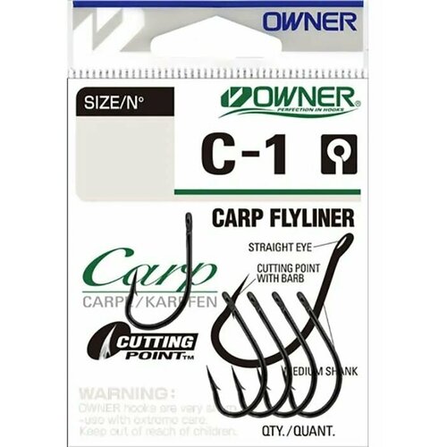 фото Крючки owner c-1 carp flyliner 53261 -8 (5шт.)