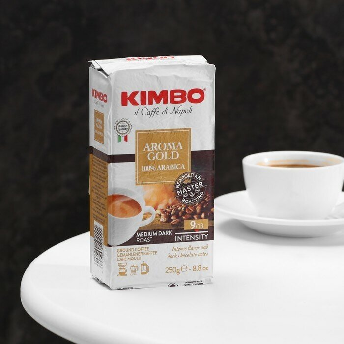 Кофе молотый Kimbo Aroma Gold 100% Arabica, 250 г - фотография № 1