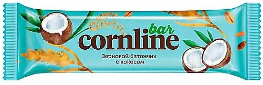 Набор: Фитнес батончик для спортивного питания Cornline со вкусом Кокос и Клюква, 30 г - фотография № 1