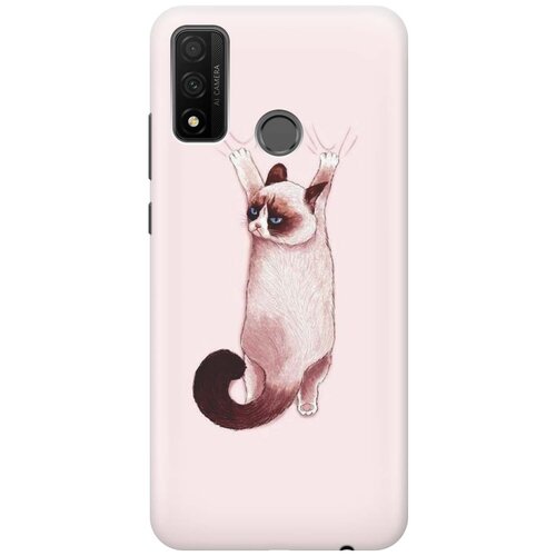 фото Cиликоновый чехол на huawei p smart 2020 / хуавей п смарт 2020 с принтом "недовольный кот" gosso