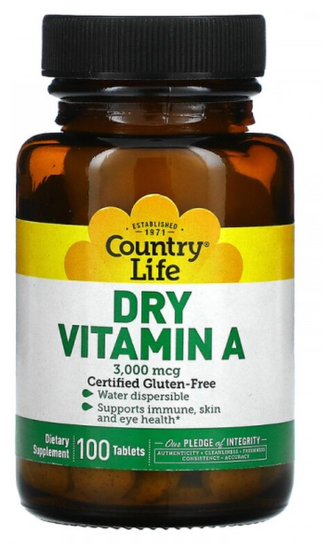 Витамин А Country Life 100 таблеток
