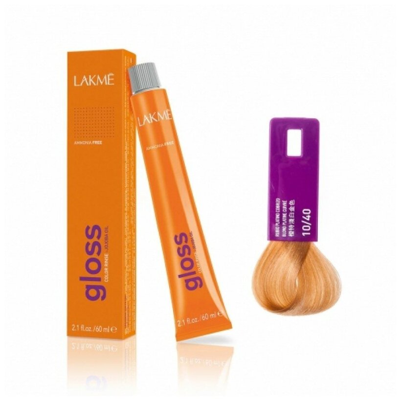 LAKME Gloss NEW 10/40 Крем-краска очень светлый блондин медный 60 мл