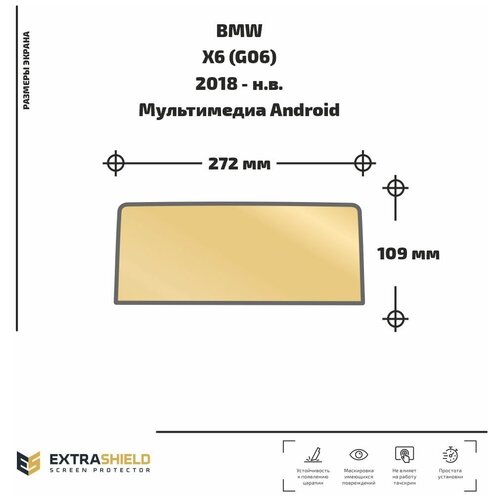 Защитная статическая пленка для экрана мультимедийной системы Android для BMWX6 (G06) (матовая)