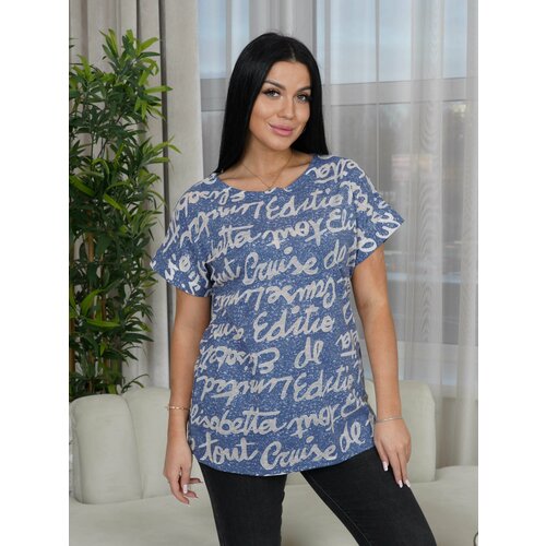 фото Футболка lovetex.store, размер 58, синий