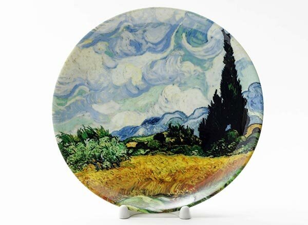 Декоративная тарелка Винсент Ван Гог Пшеничное поле с кипарисом