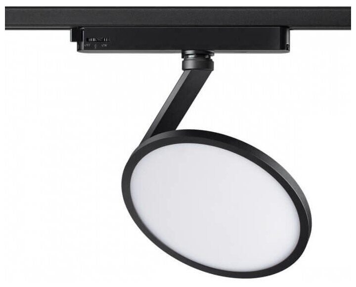 Трековый светильник Novotech HAT 358348, кол-во ламп: 1 шт, цвет арматуры: черный, цвет плафона: белый