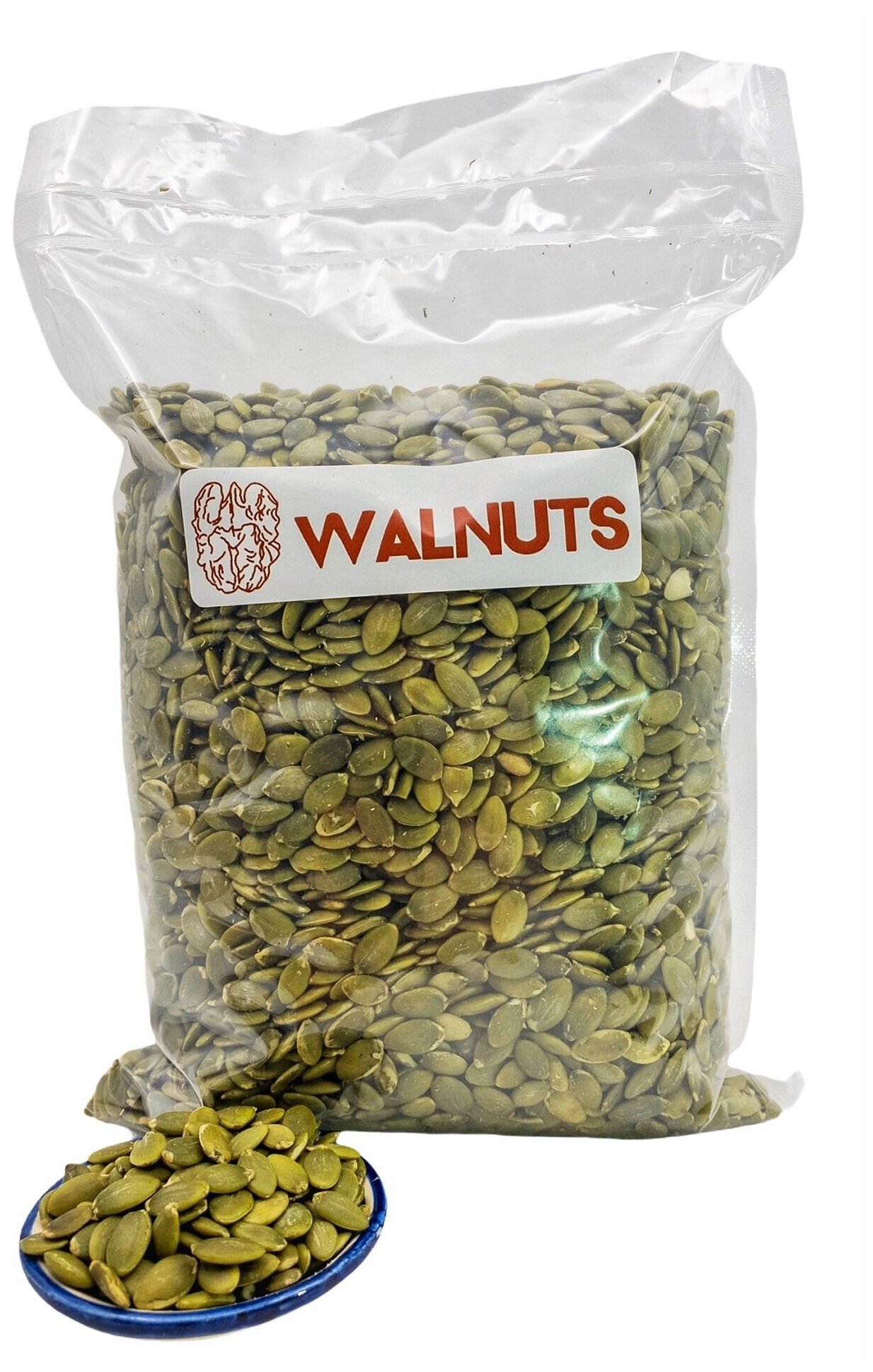 Тыквенные семечки очищенные без обжарки 1000 грамм, свежий урожай "WALNUTS" вкусные, без горечи - фотография № 4