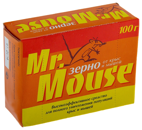 От грызунов приманка зерно 100гр. пакет и коробочка Mr Mouse М-921